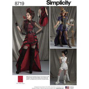 Simplicity Sewing Pattern 8719 Steampunk Fantasy Costumes Misses Sizes 14-22